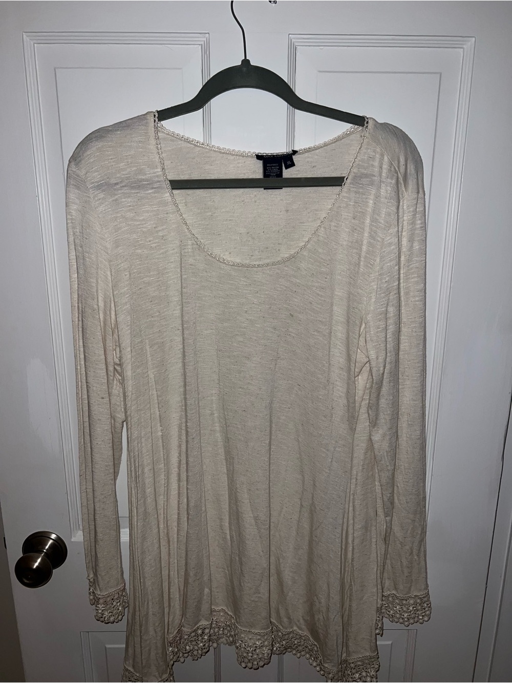 Light Cream Scoop Neck Long Sleeve Women's Dress